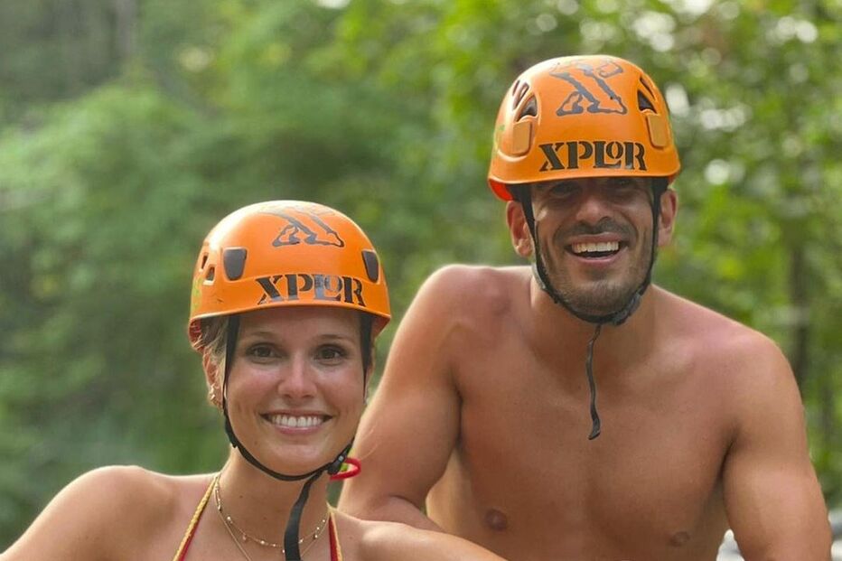 Jani Gabril com o namorado André Santos