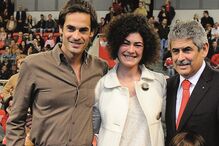 Luís Filipe Vieira com os filhos, Tiago e Sara. O filho é arguido no processo. A filha não é arguida  