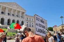 Protesto em Lisboa contra certificado digital Covid-19