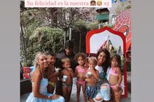 Georgina Rodríguez na companhia dos filhos