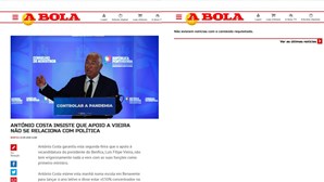 “A Bola” apaga do site notícias sobre apoio de Costa e Medina a Luís Filipe Vieira