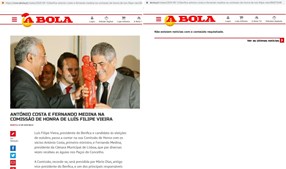 “A Bola” apaga do site notícias sobre apoio de Costa e Medina a Luís Filipe Vieira