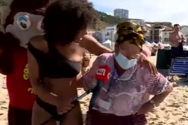 Repórter Boa Onda foi a banhos na praia da Nazaré
