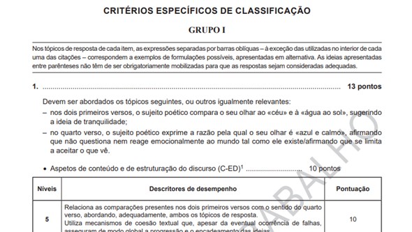 Veja Os Critérios De Correção Dos Exames De Português Infográficos Correio Da Manhã 4741