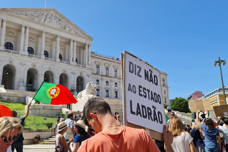 Protesto em Lisboa contra certificado digital Covid-19