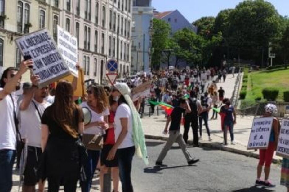 Protesto em Lisboa contra certificado digital Covid-19