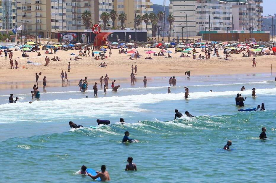 portugueses, férias, praia