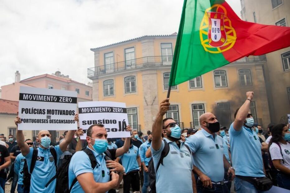 Manifestação das forças de segurança convocada pelo Movimento Zero, em Lisboa, 21 de junho de 2021