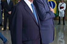 Marcelo Rebelo de Sousa na visita ao Palácio da Alvorada, Brasília onde se encontrou com Bolsonaro
