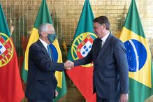 Marcelo Rebelo de Sousa na visita ao Palácio da Alvorada, Brasília onde se encontrou com Bolsonaro