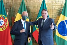 Marcelo Rebelo de Sousa na visita ao Palácio da Alvorada, Brasília onde se encontrou com Bolsonaro