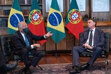 Marcelo Rebelo de Sousa na visita ao Palácio da Alvorada, Brasília onde se encontrou com Bolsonaro