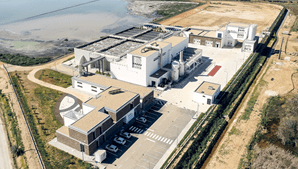 Fotografia aérea da ETAR de Faro-Olhão – Caso de estudo do projeto WATERMINING - Horizonte 2020