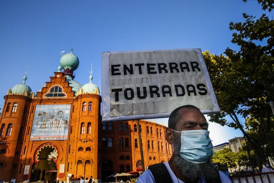 Meia centena de pessoas manifesta-se em Lisboa pelos touros e contra touradas