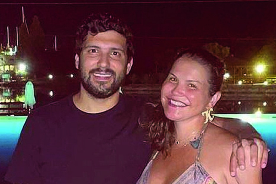 Katia Aveiro com o companheiro