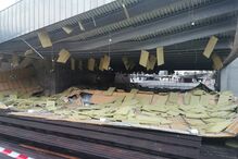 Cobertura da pista de patinagem do Centro de Cultura Contemporânea de Castelo Branco cai devido ao temporal 