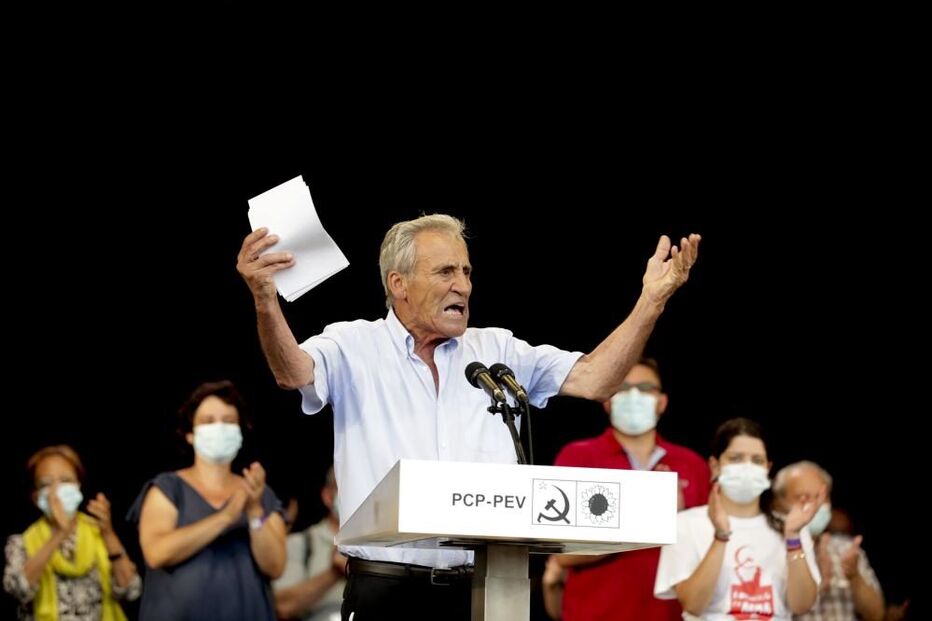 Jerónimo de Sousa durante o discurso final da 45.ª Festa do 