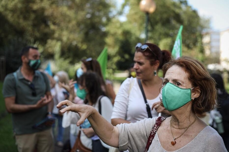 Manuela Gonzaga, candidata do PAN à Câmara Municipal de Lisboa, durante ação de campanha das eleições autárquicas