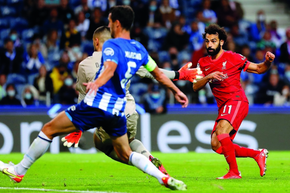 Salah bisa na partida perante Diogo Costa e Marcano