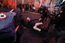Protesto em Roma contra 