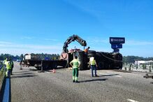 Três feridos em despiste de camião na A28 em Vila do Conde 
