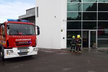 Bombeiros, chamas, incêndio, fábrica, Leiria
