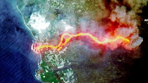 Imagens de satélite mostram lava do vulcão de La Palma a fluir para o Oceano Atlântico
