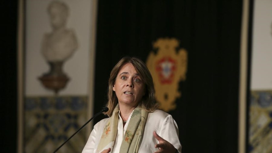 A coordenadora do Bloco de Esquerda, Catarina Martins, à saída de uma audiência com o Presidente da República
