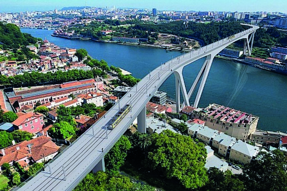 ponte, construção, Porto