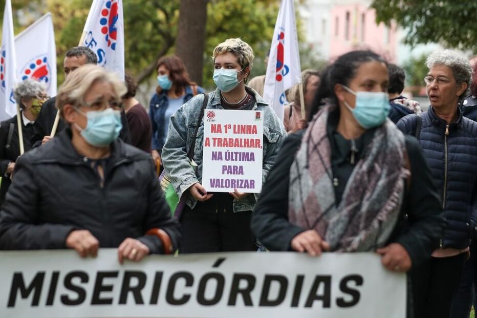 Manifestação dos trabalhadores das misericórdias