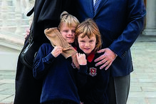 Charlene à chegada da África do Sul