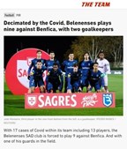 imprensa internacional sobre jogo entre Belenenses SAD-Benfica