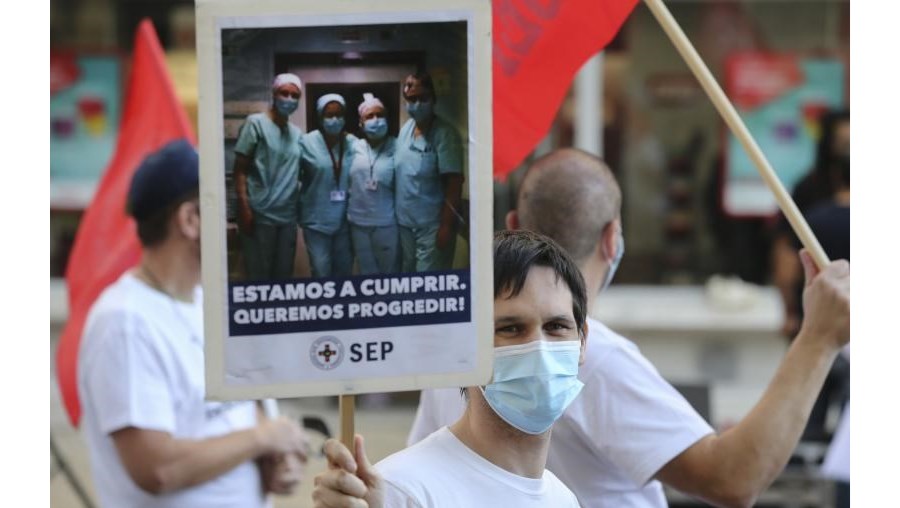 Enfermeiros em protesto