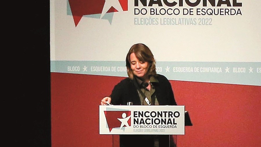 A coordenadora do Bloco de Esquerda, Catarina Martins, no fim do encontro 