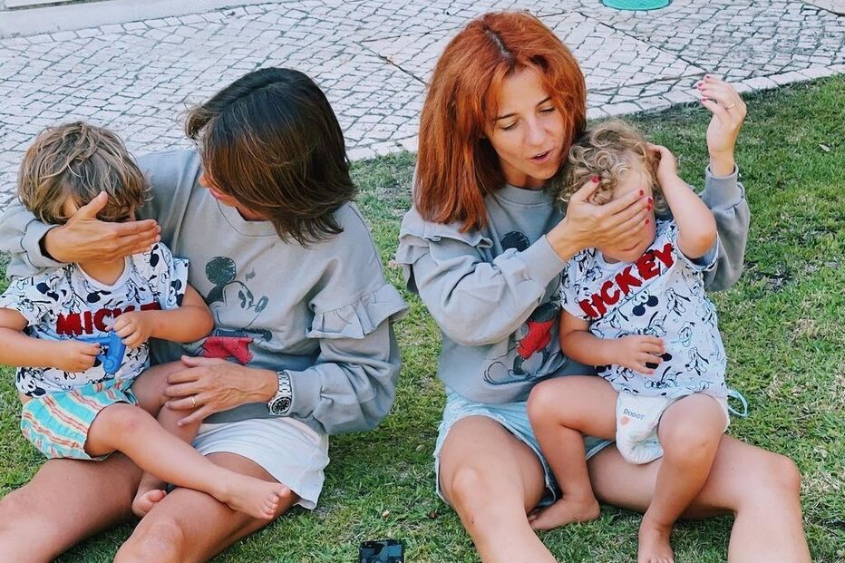 Inês Herédia, Gabriela Sobral com os filhos