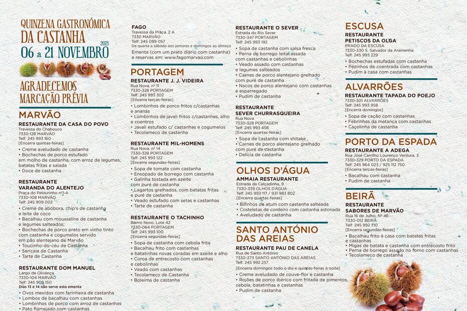 Quinzena gastronómica da castanha