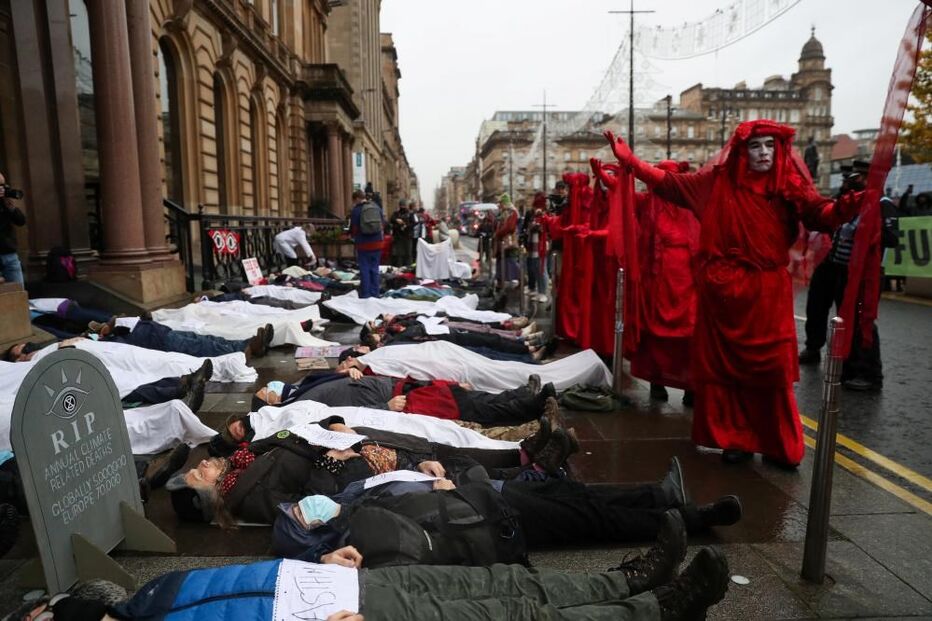ativistas, protesto, glasgow, COP26