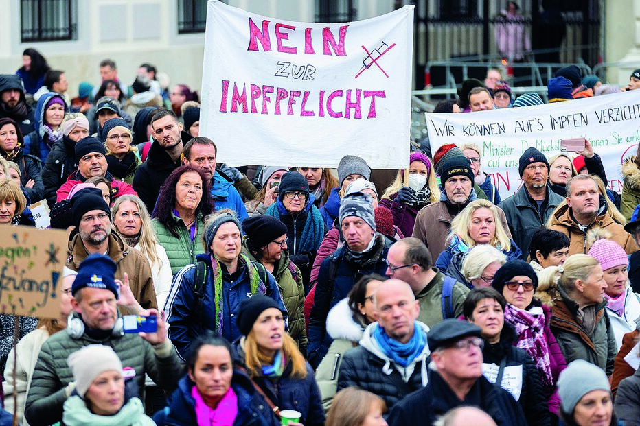 Protesto, vacinação, Áustria