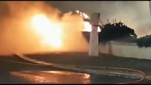 Carro destruído pelas chamas em zona residencial de Estremoz		