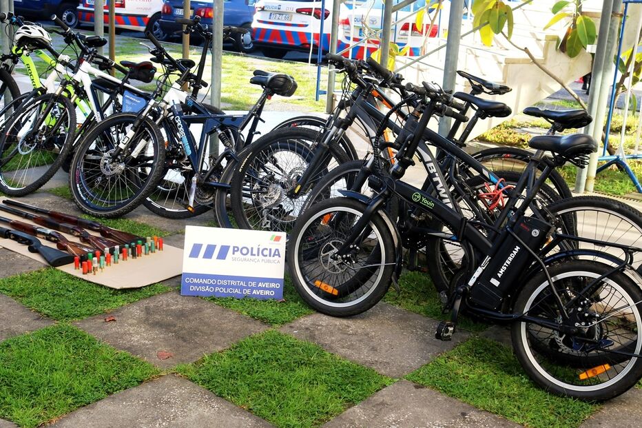apreensão, aveiro, bicicletas, caçadeiras