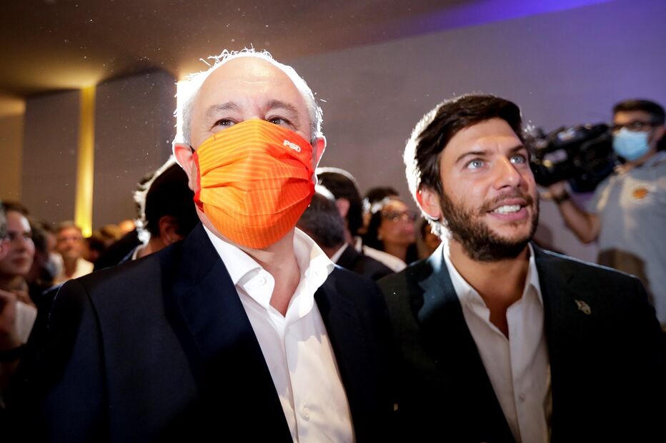Líder do PSD, Rui Rio, e o líder do CDS, Francisco Rodrigues dos Santos