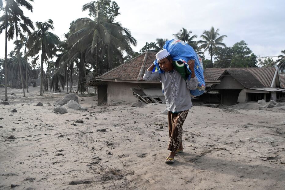 Cinzas, vulcão, indonésia