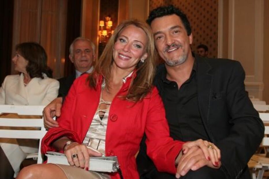 Rogério Samora com Alexandra Lencastre na Moda Lisboa