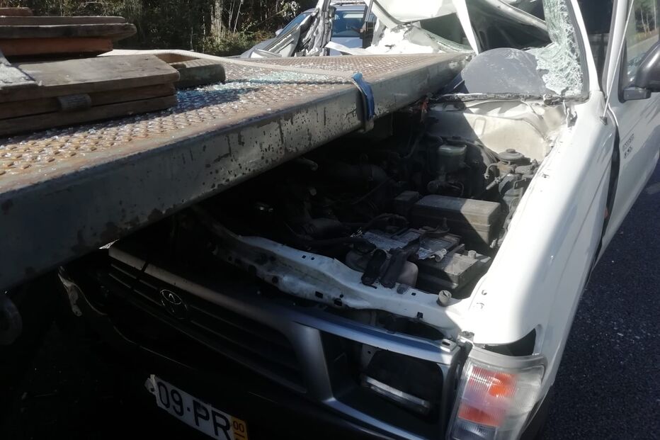 Colisão, carro, camião, gaia