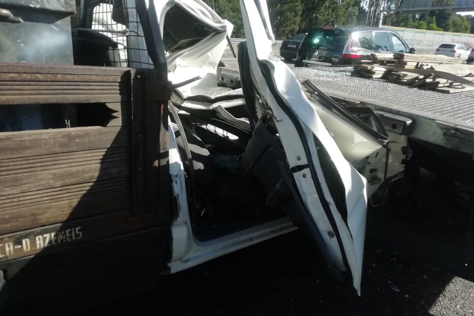 Colisão, carro, camião, gaia