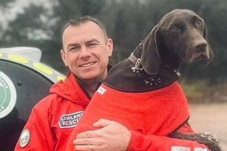 Cão de busca e salvamento resgatado