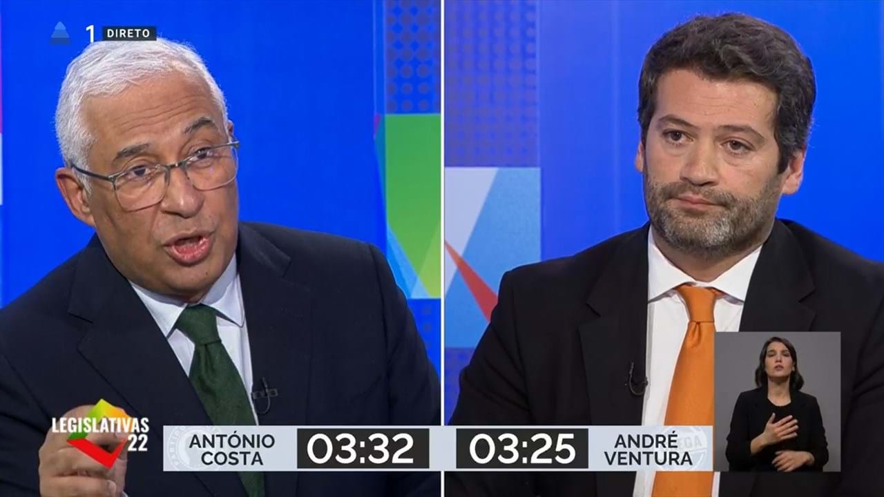 Muros e ataques pessoais entre Costa e Ventura em debate a contar