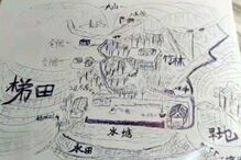 Mapa de Li Jingwei da sua aldeia natal
