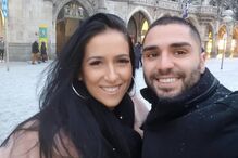 Leandro com a namorada