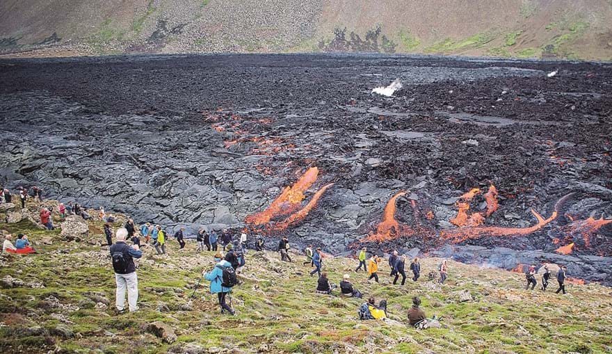 Em 2021, uma pequena erupção vulcânica produziu fluxos de magma a 40 km da capital islandesa, Reykjavik 